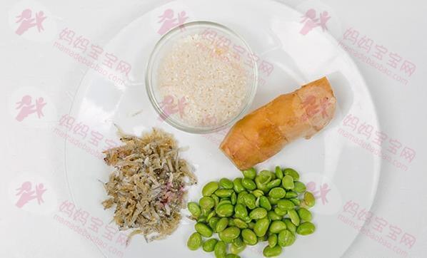 产后私房菜，毛豆吻仔鱼炊饭