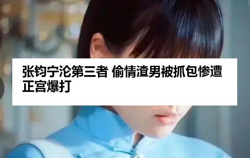 张钧宁沦第三者 偷情渣男被抓包惨遭正宫爆打
