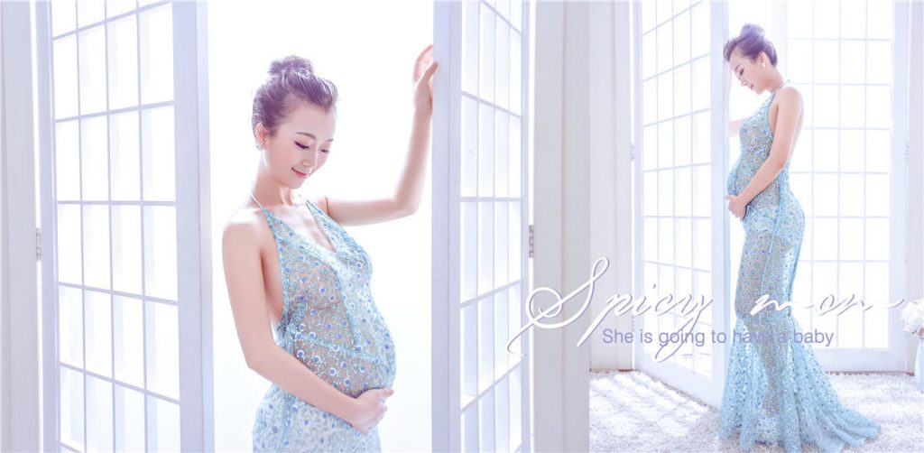 透明装孕妇写真摄影照图
