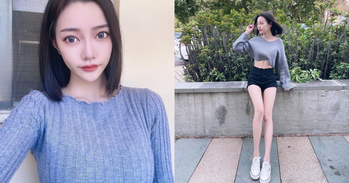 逆天美腿！正妹业务晴晴「九头身比例」好犯规白皙的修长曲线让人受不了！